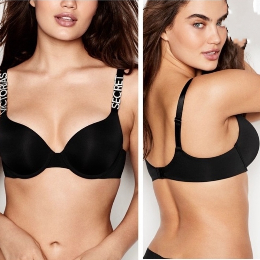 Victoria's Secret Black Bra with Logo Straps